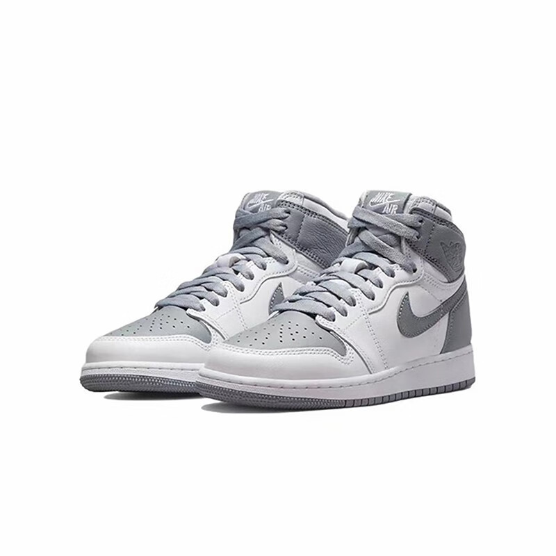 yykids nike耐克2022秋冬季新款air jordan aj1灰白山羊高帮板鞋