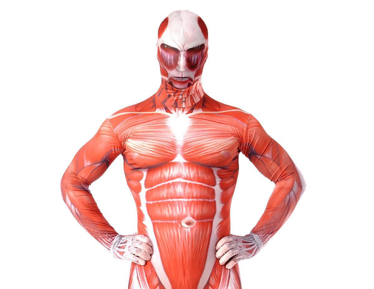 现货进击的巨人cos连体紧身衣50m级肌肉装动漫展舞台表演服ps4蜘蛛