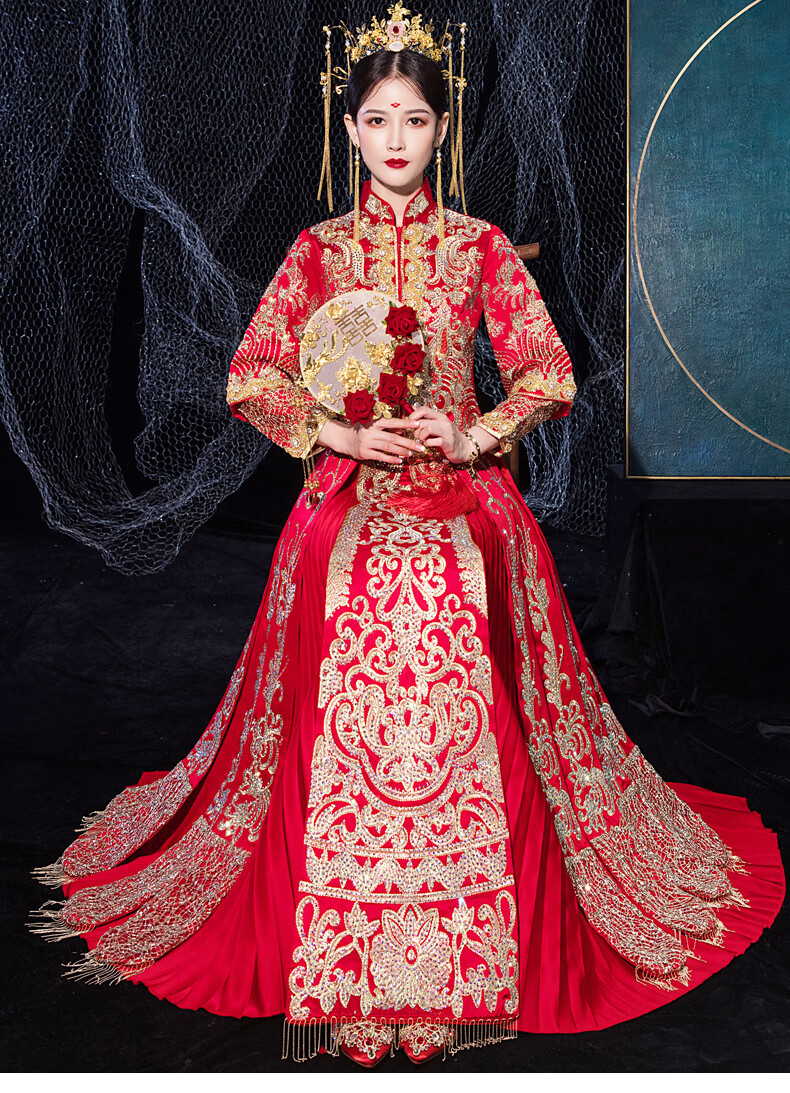 国风礼服秀禾服新娘2020新款复古结婚中式中国风修身显瘦出阁服春季女