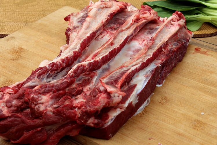 棠鲜生 新鲜牛肉 牛肋排肉黄牛 牛肋条现杀牛肉骨1/2斤 2斤【图片 价