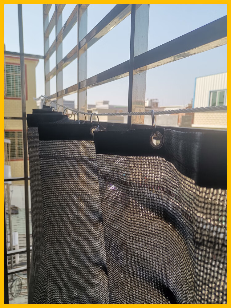 黑色六针加密遮阳网防晒网活动窗帘式隔热网多肉挡雨遮光网 定制 银色