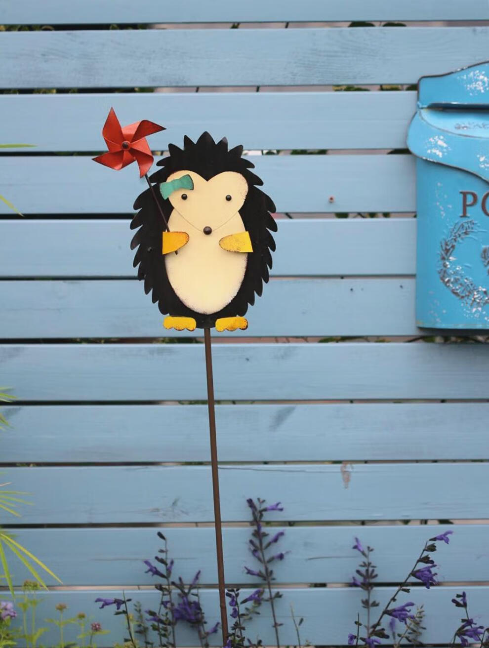 美式复古铁艺动物花插爬藤架装饰摆件户外庭院花园做旧园艺杂货小狐狸