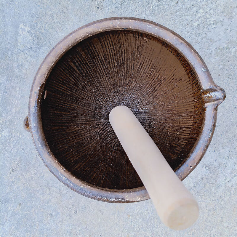 老式擂钵擂辣椒家用老式捣碎器擂米糊擂茶钵手工中药研磨碗陶瓷捣蒜器