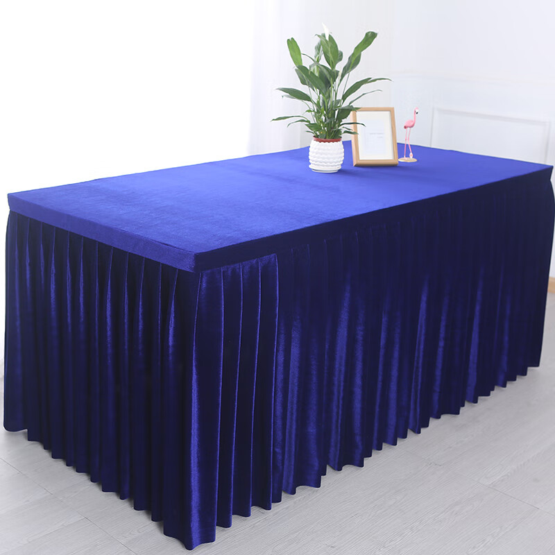 定制活动办公室酒店展会会议室桌布台布金丝绒布套长方形桌裙套酒红色