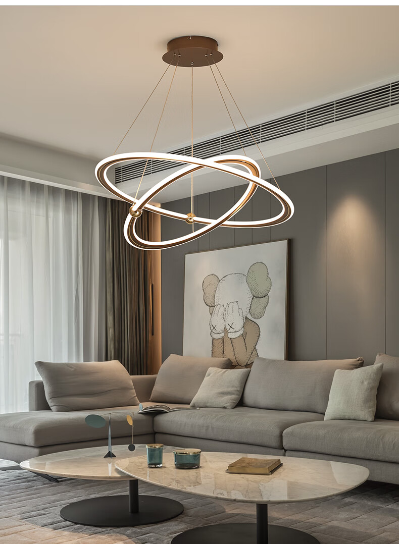 宏光客厅吊灯双层后现代卧室灯简约餐厅吊线灯创意个性书房灯具p