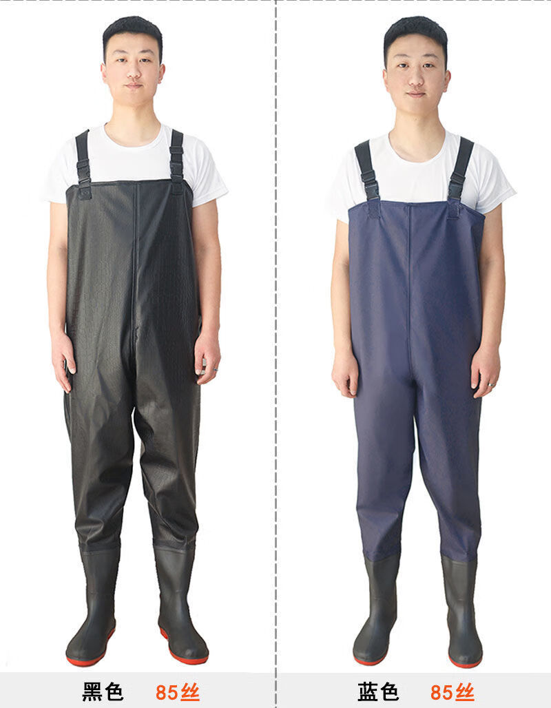绅筑下水裤半身耐磨水裤男全身连体防水衣服皮叉裤抓捕鱼雨裤雨鞋加厚