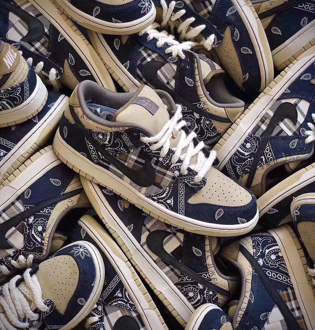 dunk sb low腰果花湖人板鞋情人节联名低帮情侣款男女运动休闲鞋 腰果