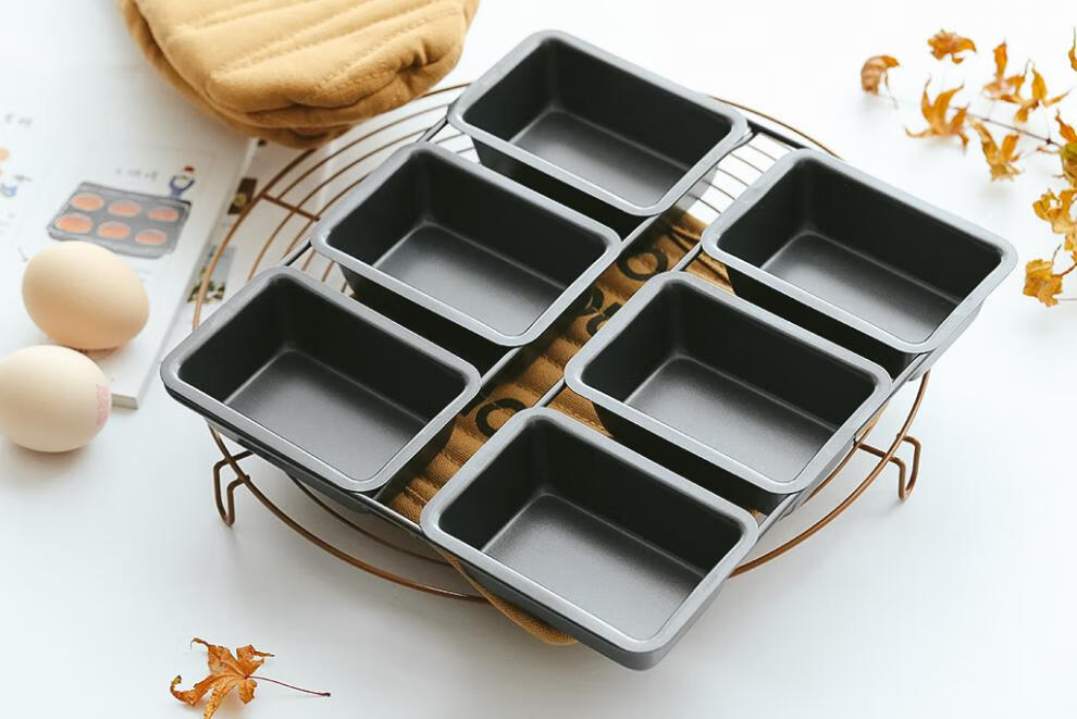 吐司模具磅蛋糕模具六连模六杯带铁线迷你吐司模磅蛋糕模烘焙模具浅