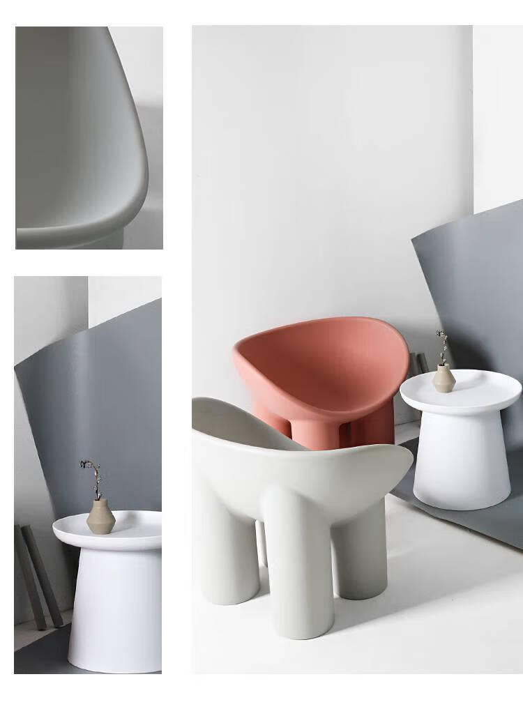 大象腿椅 北欧设计师单人简约创意ins网红沙发椅凳子户外大象椅 蓝色