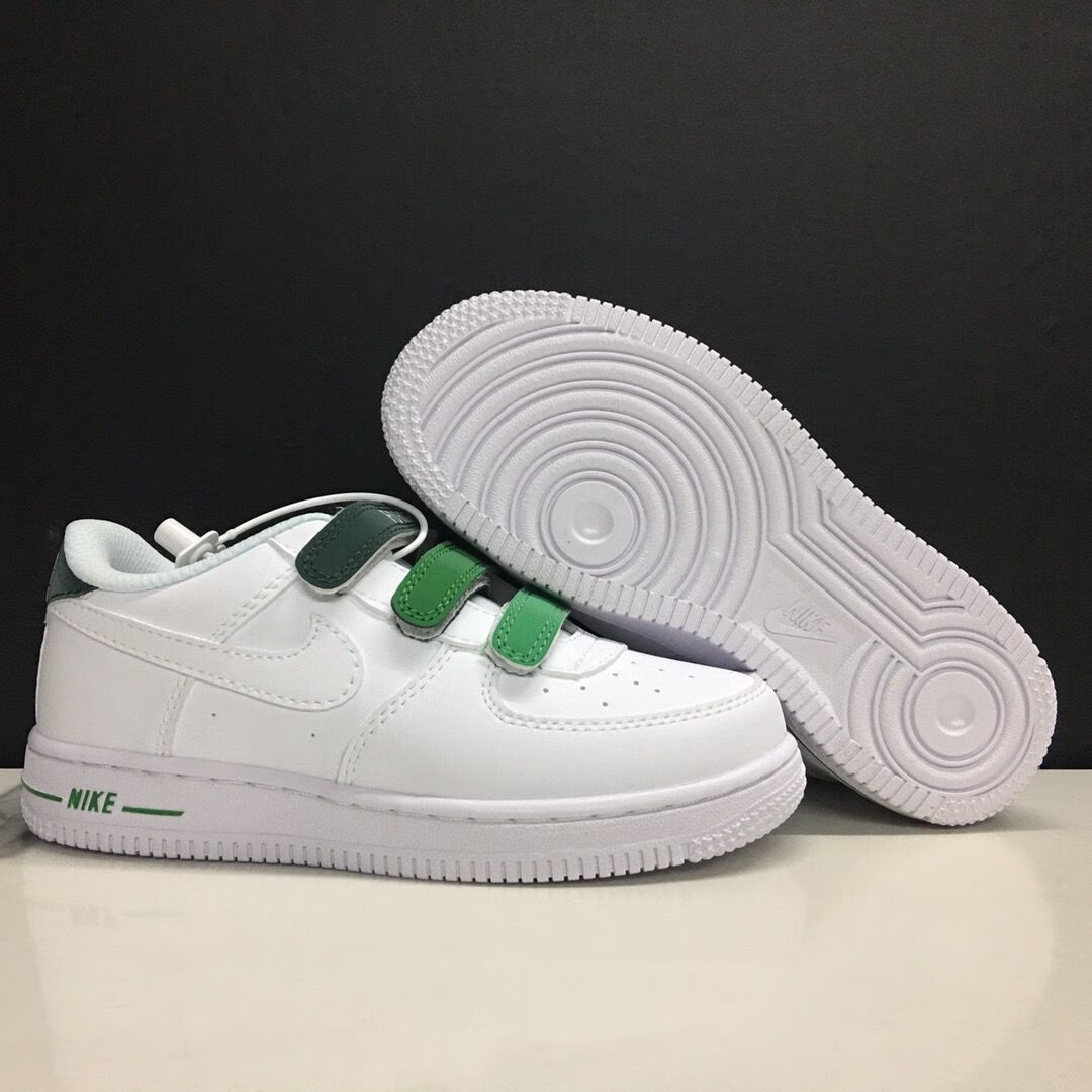 壹号空军一号童鞋af1男童女童中大童低帮魔术贴运动鞋小白鞋百搭板鞋