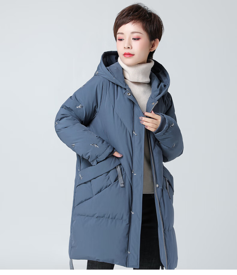 南极人羽绒服女中长款冬季2020新款宽松大码连帽休闲保暖加厚女士外套