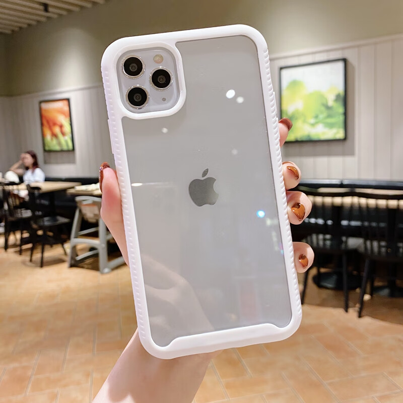 苹果12手机壳加厚边框pro透明iphone12promax防滑撞色全包防摔pormax