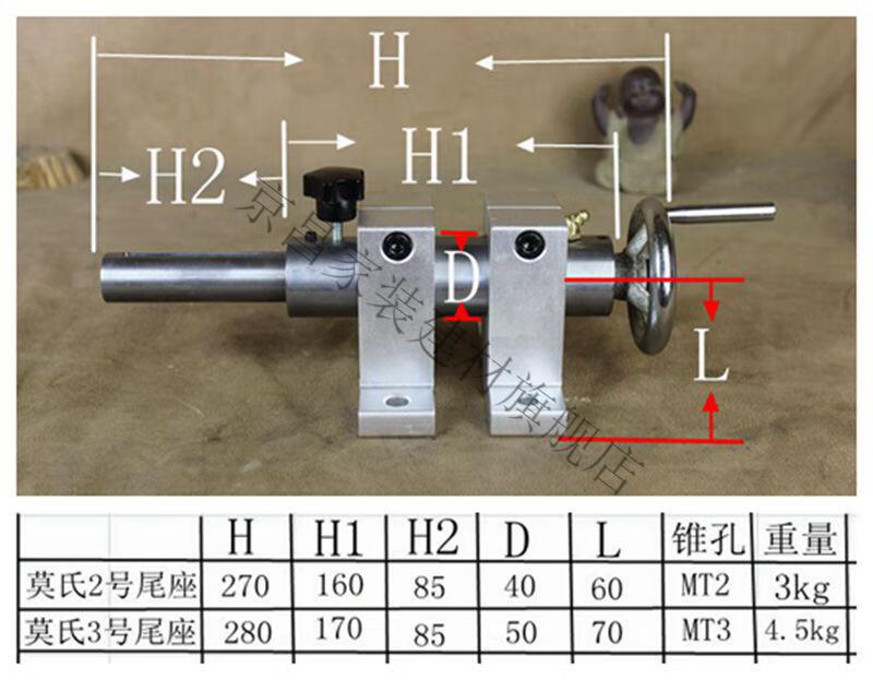 定制自制木工车床整体通孔主轴带法兰三爪四爪卡盘钻夹头尾座总成套装