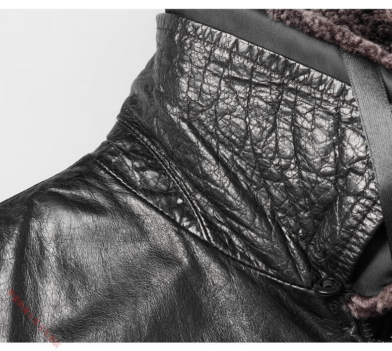 罗蒙【品牌特价】男装易打理海宁皮衣男士可拆卸翻毛领牛皮夹克冬季