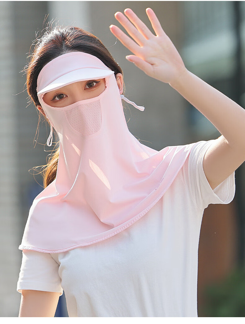 高尔夫防晒脸罩焦下夏日防晒面罩全脸女开车高尔夫骑行冰丝遮脸护颈脸