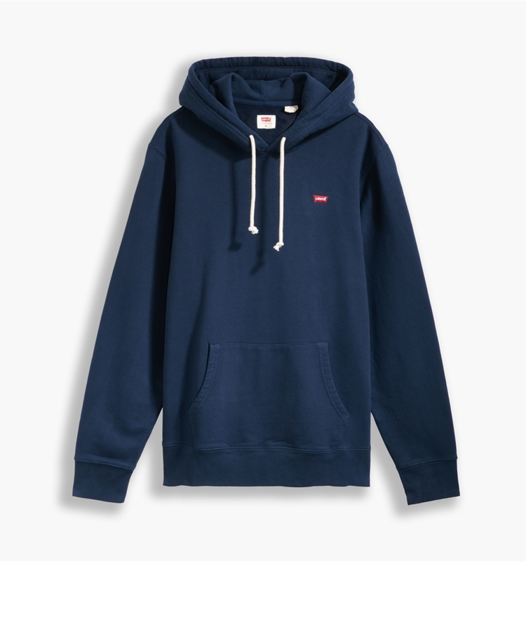 levis李维斯男士秋季深蓝色时尚连帽纯棉宽松卫衣 34581-0009 深蓝色