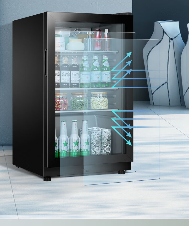 小型家用红酒柜茶叶冷藏柜水果保鲜柜迷你办公室客厅小冰吧透明玻璃门