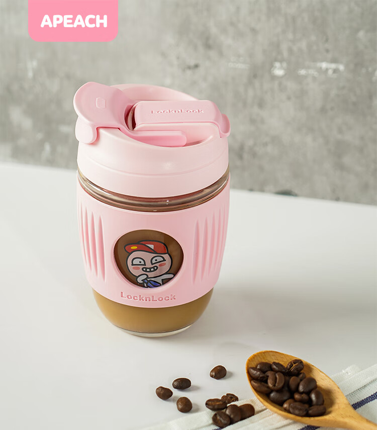 【京选品质】乐扣乐扣(lock&lock)咖啡杯手持玻璃杯男女学生便携吸管