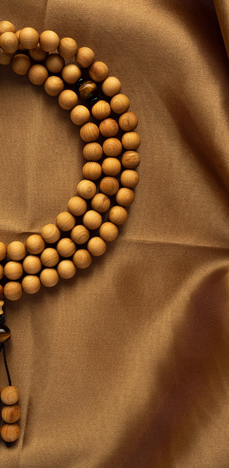 宾昔崖柏108颗佛珠念珠手串图片色