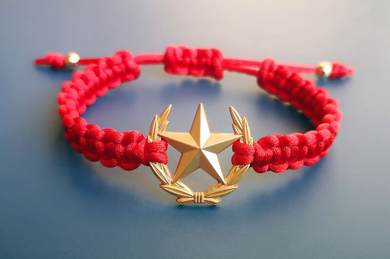 领花手链军人纪念品项链戒指兵哥哥军恋嫂红绳饰品礼物情侣 金刚结