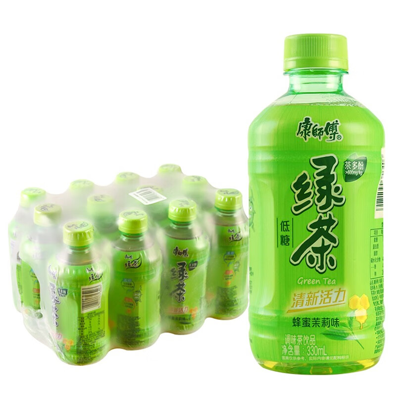 康师傅饮料330ml*12瓶迷你小瓶装冰红茶绿茶茉莉蜜茶水蜜桃饮料 非