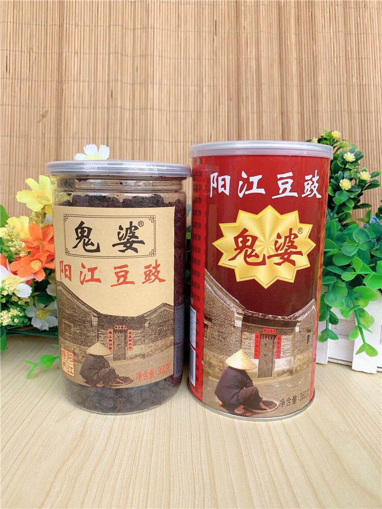 鬼婆豆豉360g瓶阳江豆豉鬼婆豆豉传统姜豆豉黑干豆鼓厨房调味品阳江