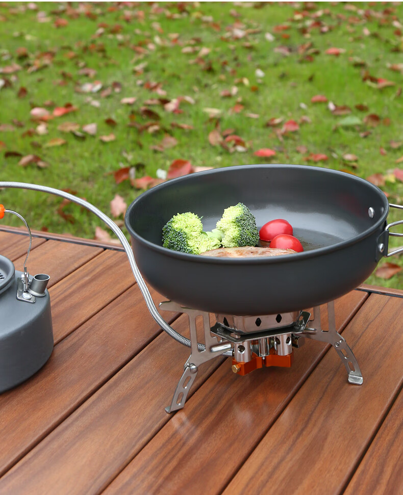 霆友 户外炉具野营防风三头炉头野外炊具分体式燃气灶炉子露营装备