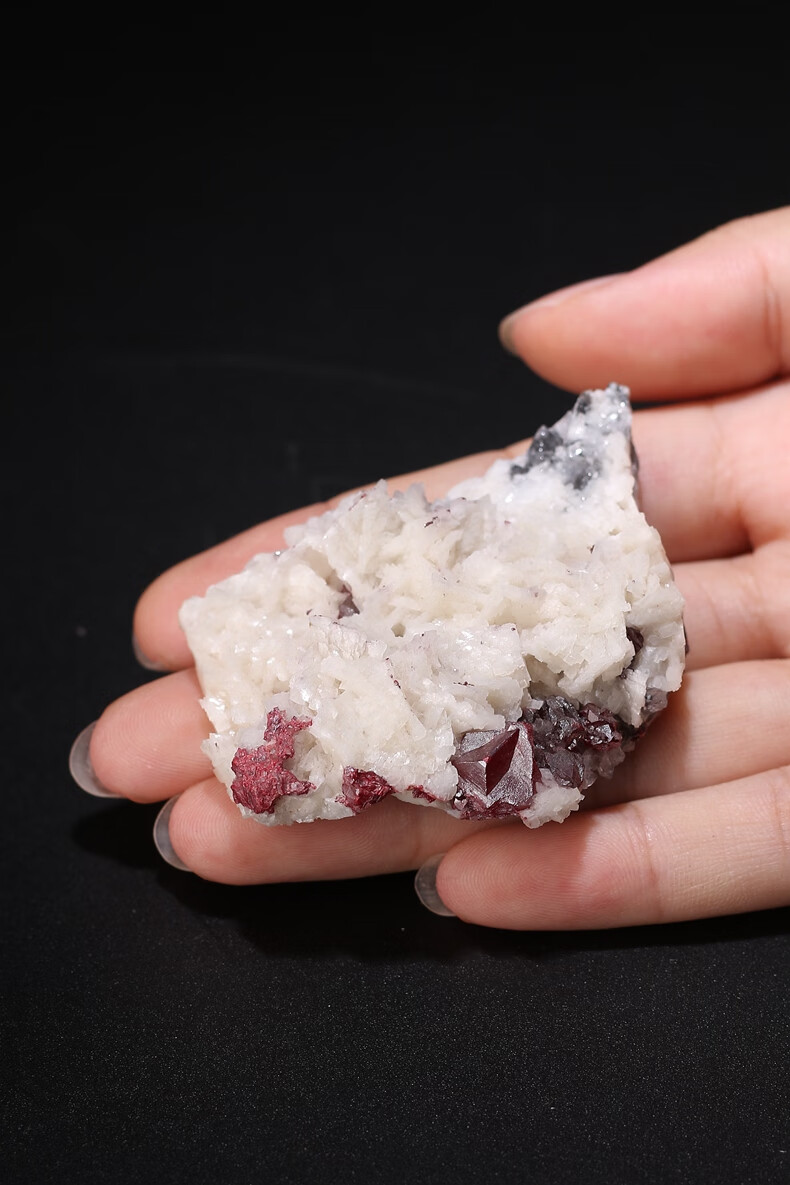 辰世原矿朱砂晶体矿标四收藏级辰砂石水晶工艺品玄关办公室装饰送礼