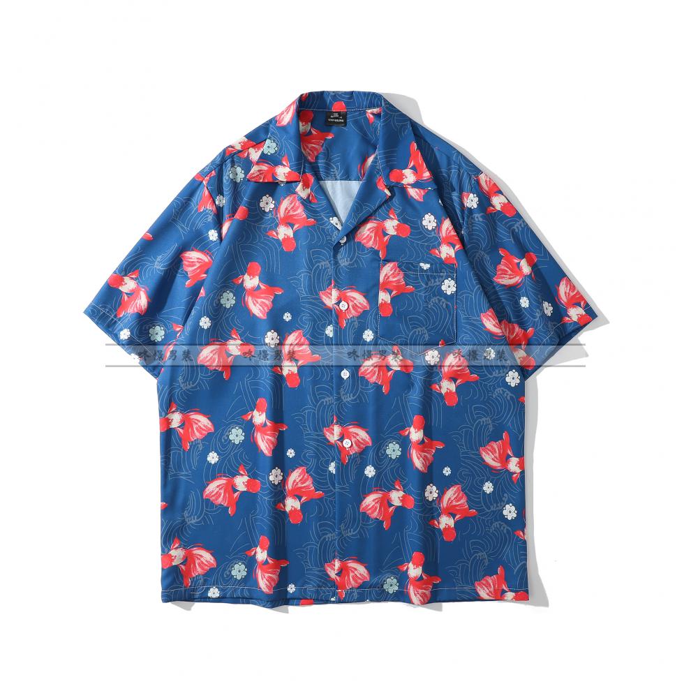 咚憬 泰式花衬衫bkpp以你的心诠释我的爱马群耀德夏威夷男女衬衣潮