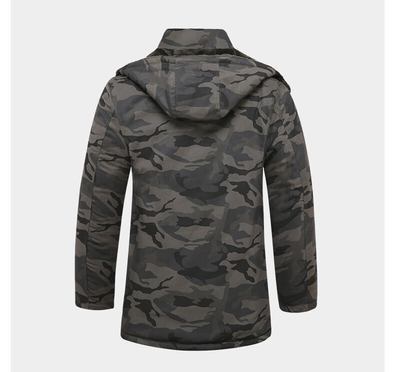 荒漠迷彩服军棉袄冬季加绒加厚棉衣男拆卸款迷彩棉服工作棉袄加肥加大