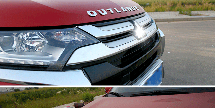 2016款广汽三菱欧蓝德车头字母标汽车机盖标改装专用车标字母贴欧蓝德