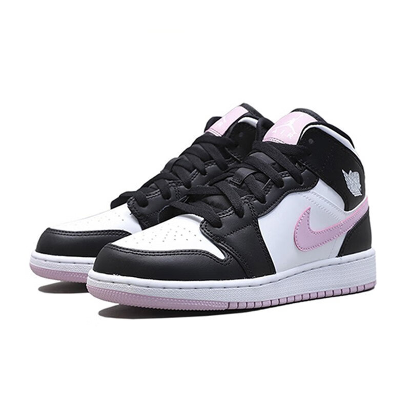 nike耐克新款女鞋airjordan1lowgsaj1籃球粉紫白情人節女子高幫鞋