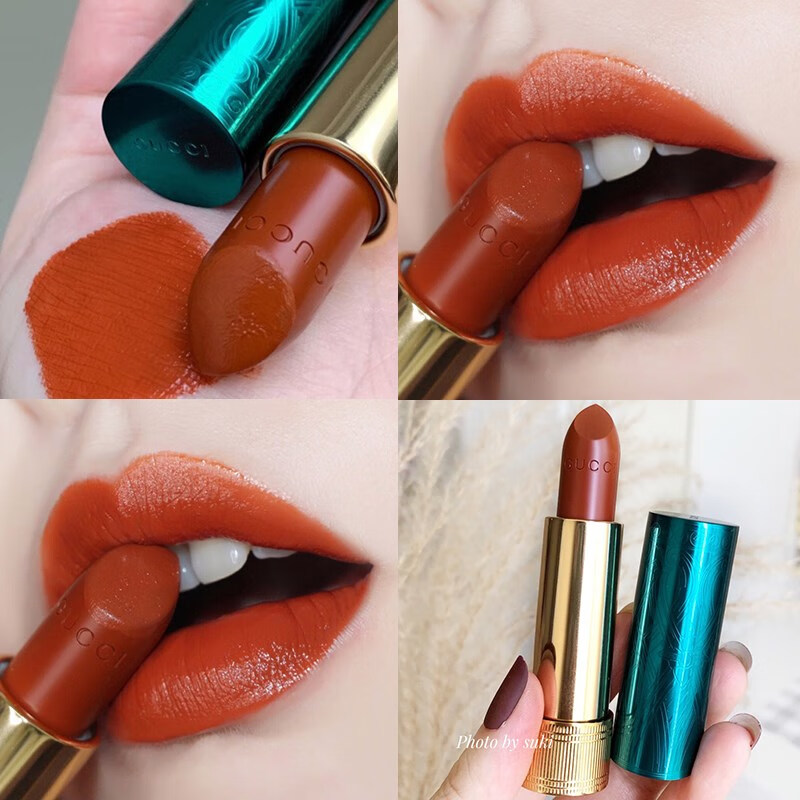 古驰(gucci)古驰口红金管哑光505 208 酷奇碎花25礼盒套装官方 咖啡色