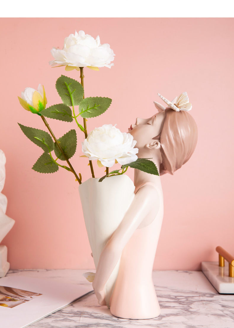 餐桌摆件轻奢蝴蝶抱花托盘女孩摆件北欧创意轻奢风客厅酒柜玄关摆设