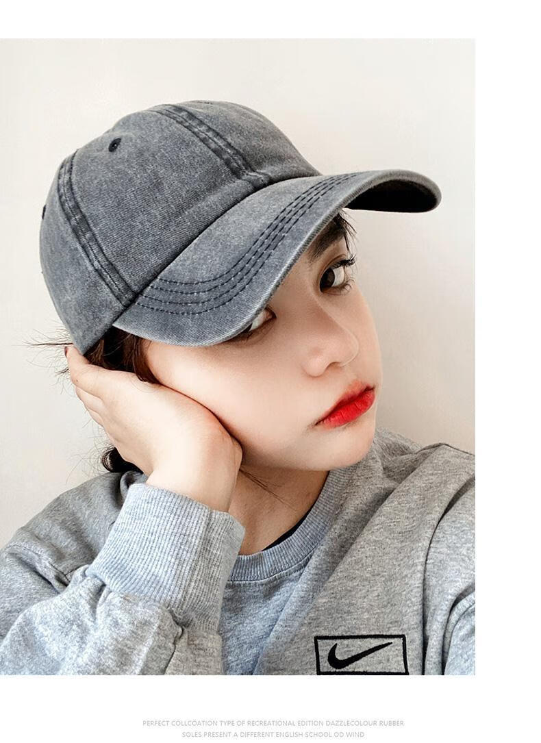 右见面新品女士遮阳帽新品棒球帽女韩版ins潮牌牛仔鸭舌帽网红帽子潮