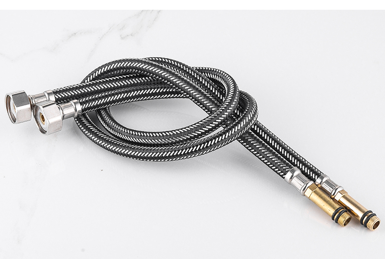 水龙头进水管防爆菜盆面盆冷热上水管304不锈钢编织尖头软管配件 尖头