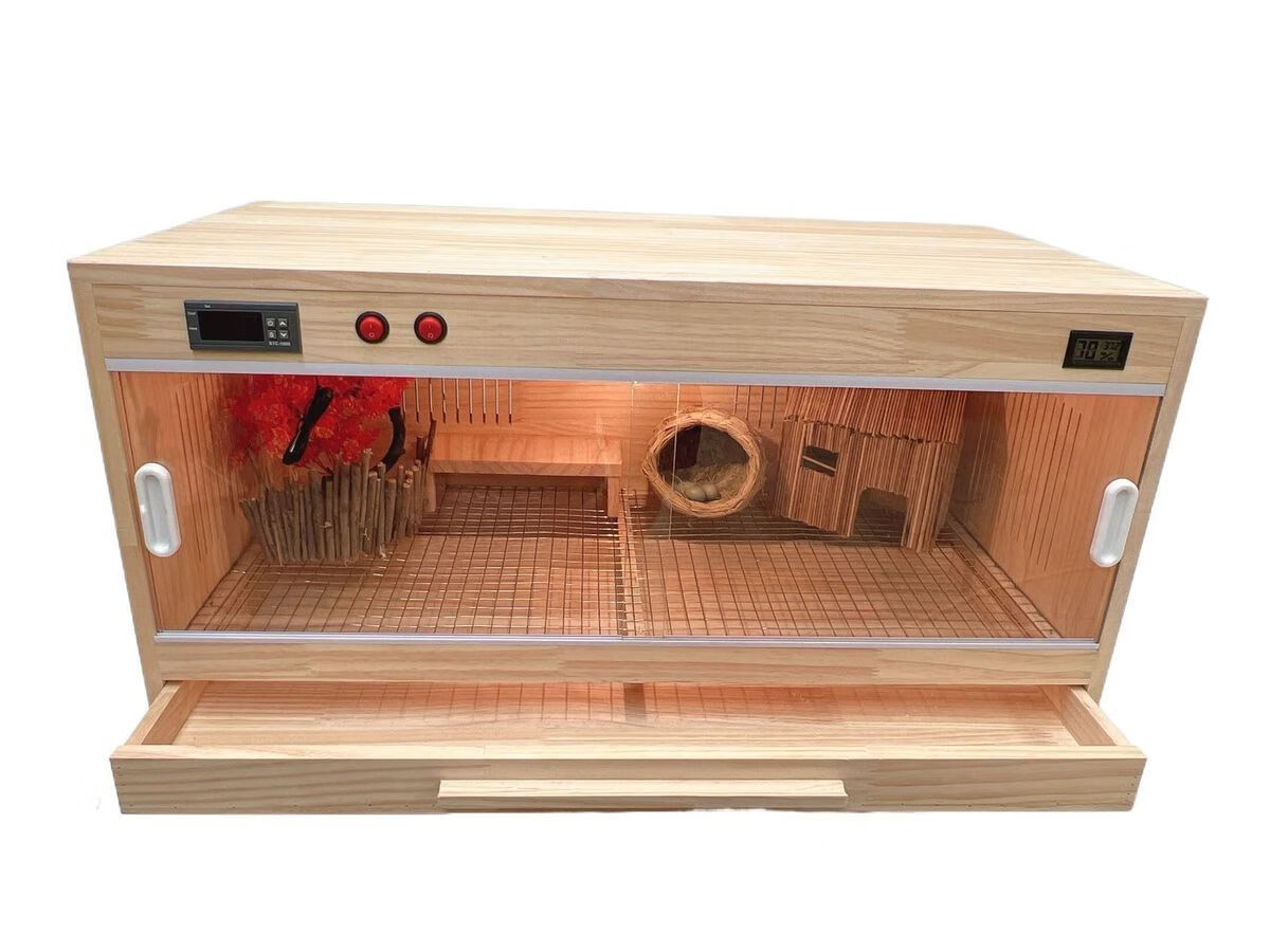 芦丁鸡饲养箱智能温控幼雏箱恒温保暖爬宠箱抽屉箱抽屉爬宠箱 60*40*