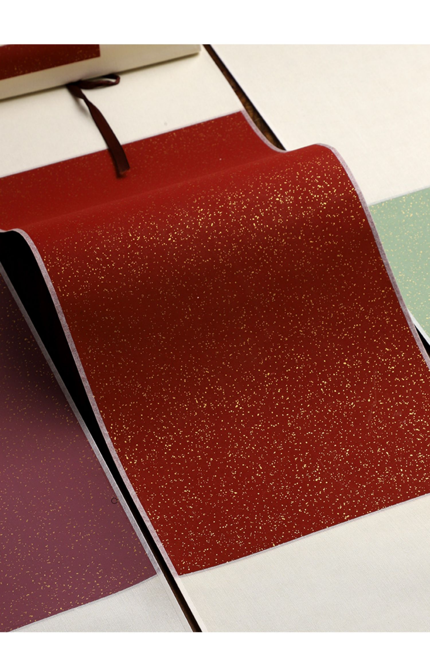 茶挂禅意空白宣纸书画卷轴简约蜡染洒金挂轴半生熟小楷书法毛笔字国画