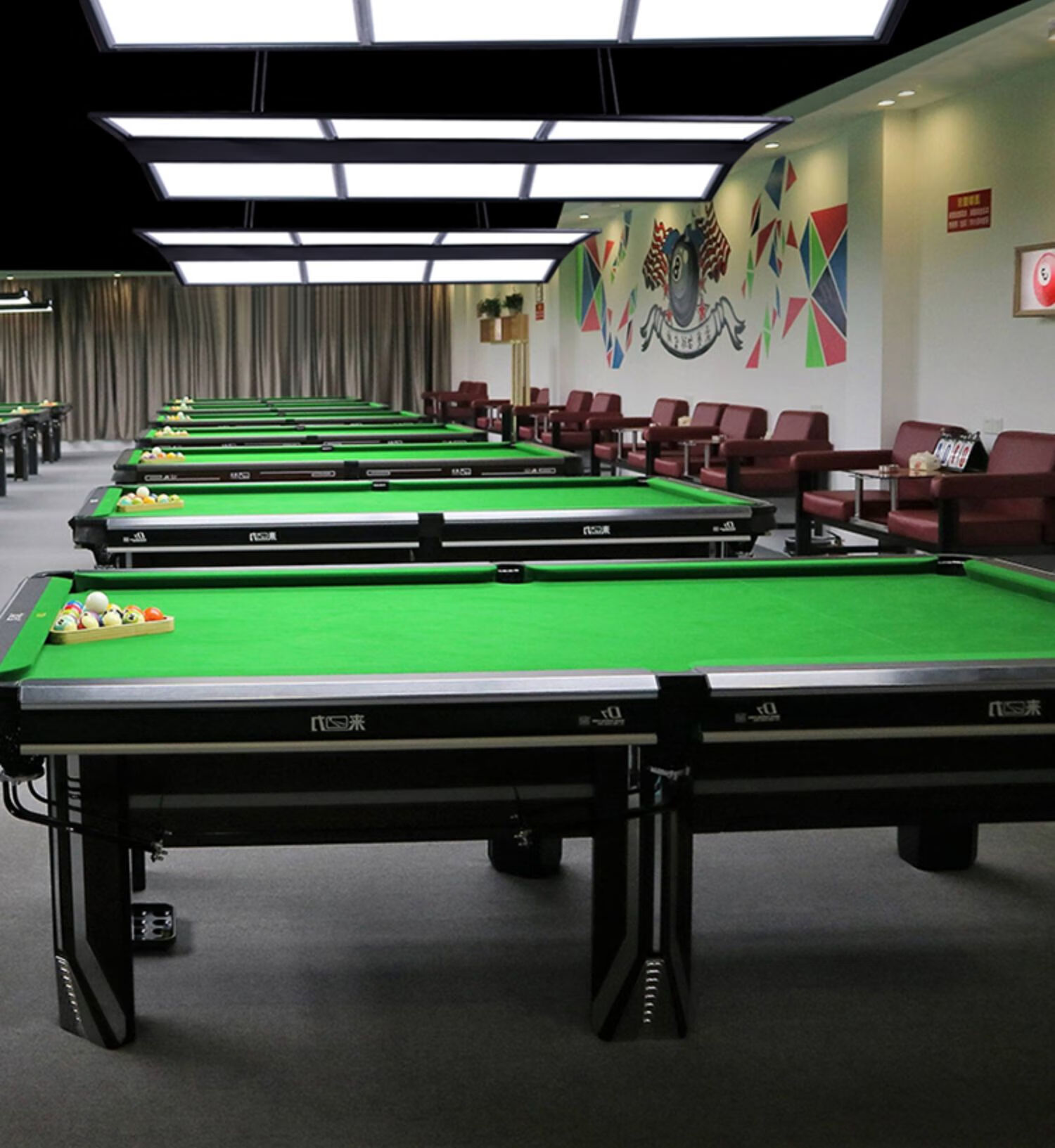 台球灯桌球吊灯led台球室美式斯诺克台球厅台球桌专用灯具八字6片led