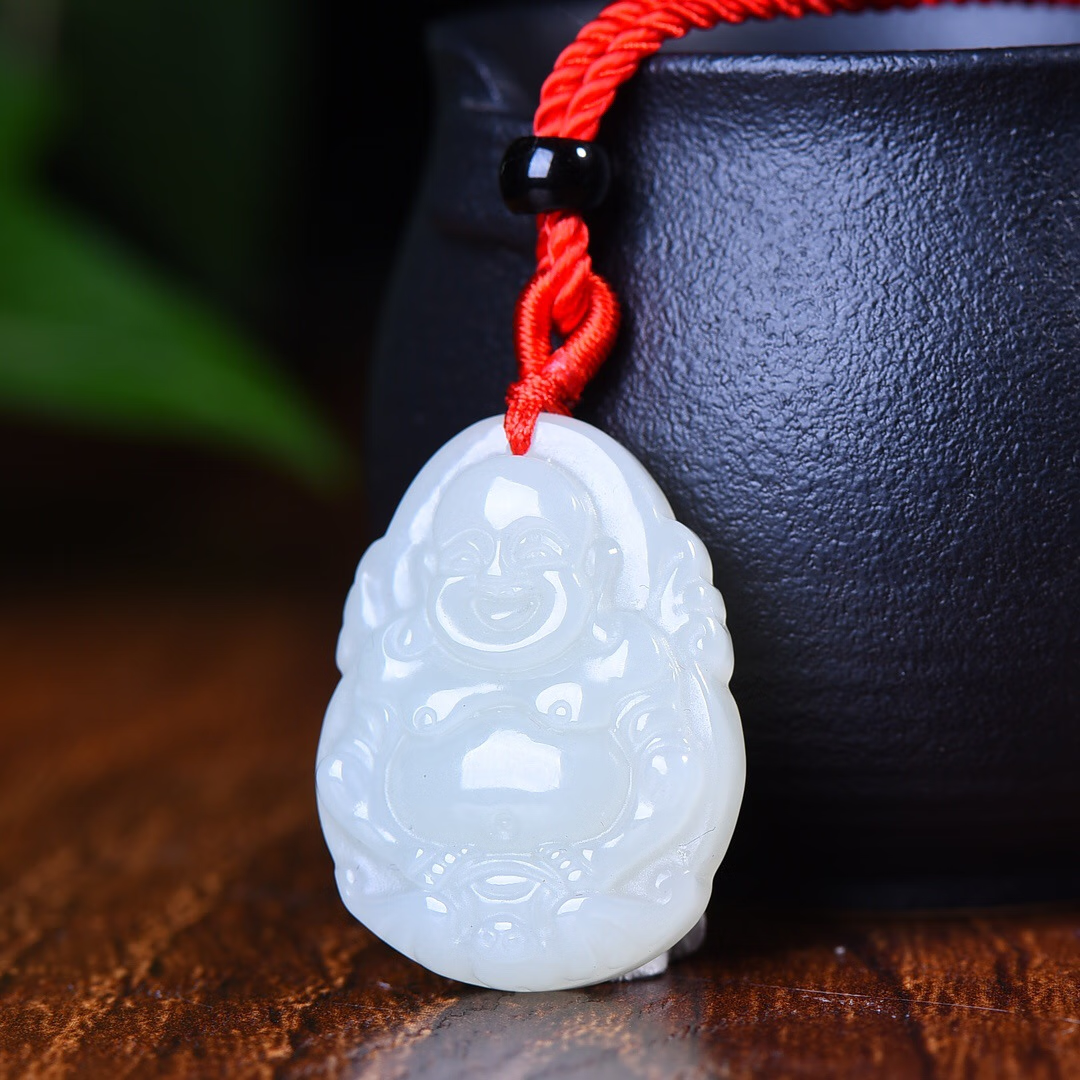 逸阅堂玉佛天然和田玉笑佛玉佩弥勒佛挂件心怀天下大肚佛公新疆白 约
