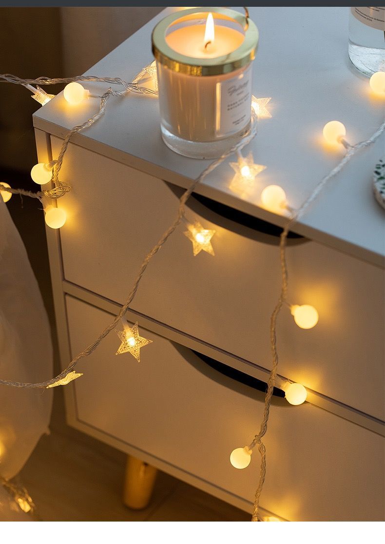 led星星灯网红房间卧室装饰品生日布置ins少女心小彩灯宿舍小夜灯雪花