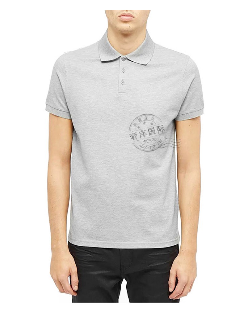 ysl圣罗兰男士t恤简约翻领短袖polo衫 白色554052 yb2oc 9000 xl