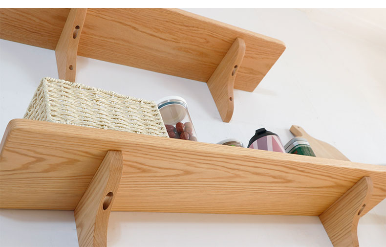 墙上书架墙壁置物装饰架一字板置物架实木墙上隔板书架墙面置物板餐厅