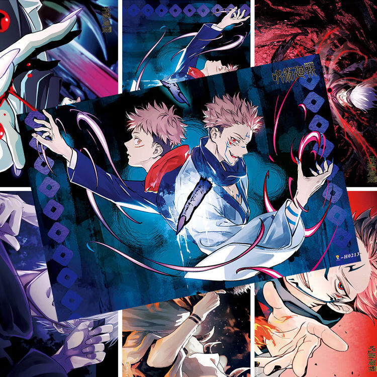 咒术回战海报虎杖悠仁宿傩五条悟动漫周边宿舍超大高清墙贴纸玫瑰墙纸