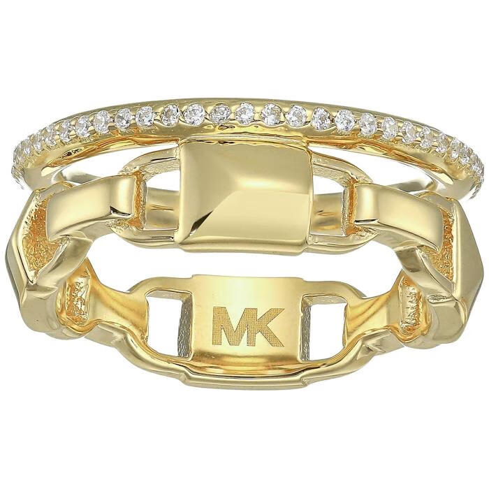 michaelkors女士mk贵金属电镀mercerlink密钉光环戒指gold7