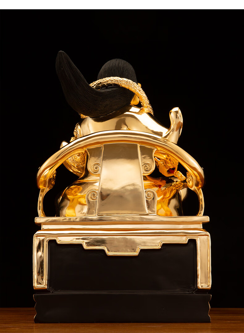 三漫陀纯铜法主公16寸鎏金道教监雷御史张法主圣君神像道教居家供奉