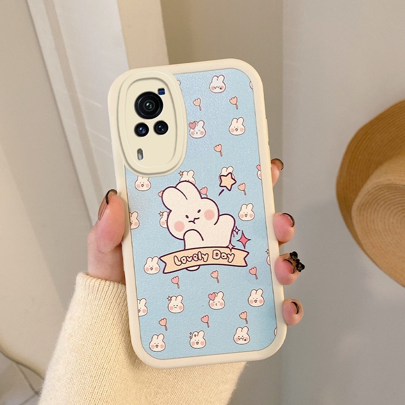 佩诺vivox60手机壳v2046a保护套羊皮纹硅胶镜头全包防摔简约卡通时尚