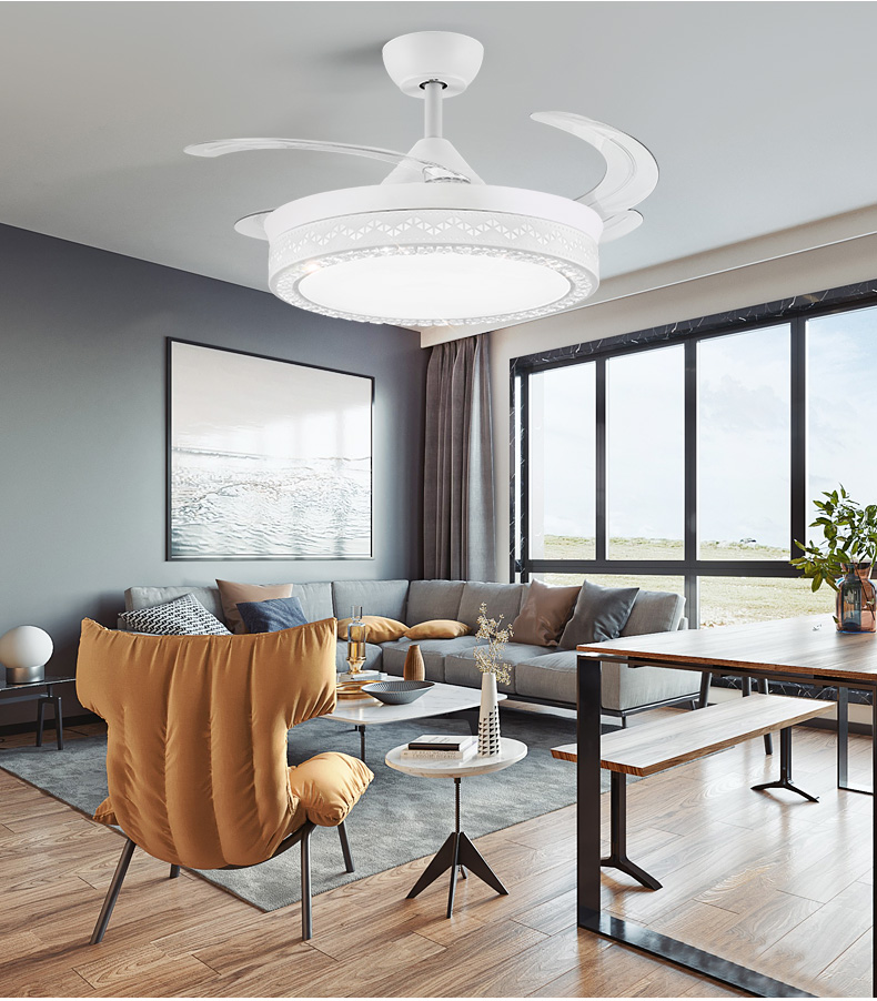 品之优轻奢隐形风扇灯吊扇灯客厅饭厅卧室餐厅灯带吊扇家用带电扇的