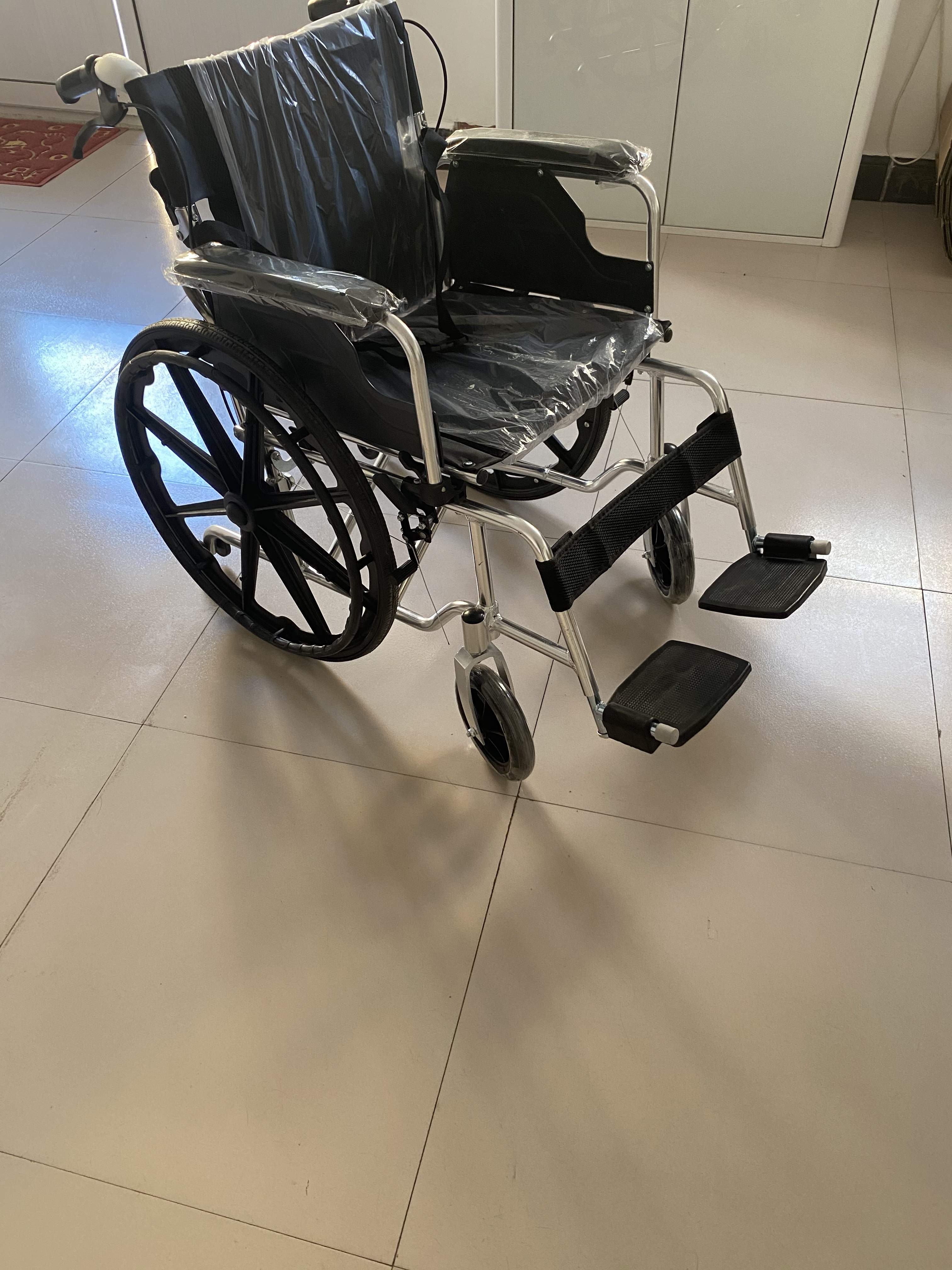 轮椅折叠轻便铝合金轮椅代步车 浅灰色【图片 价格 品牌 报价】-京东