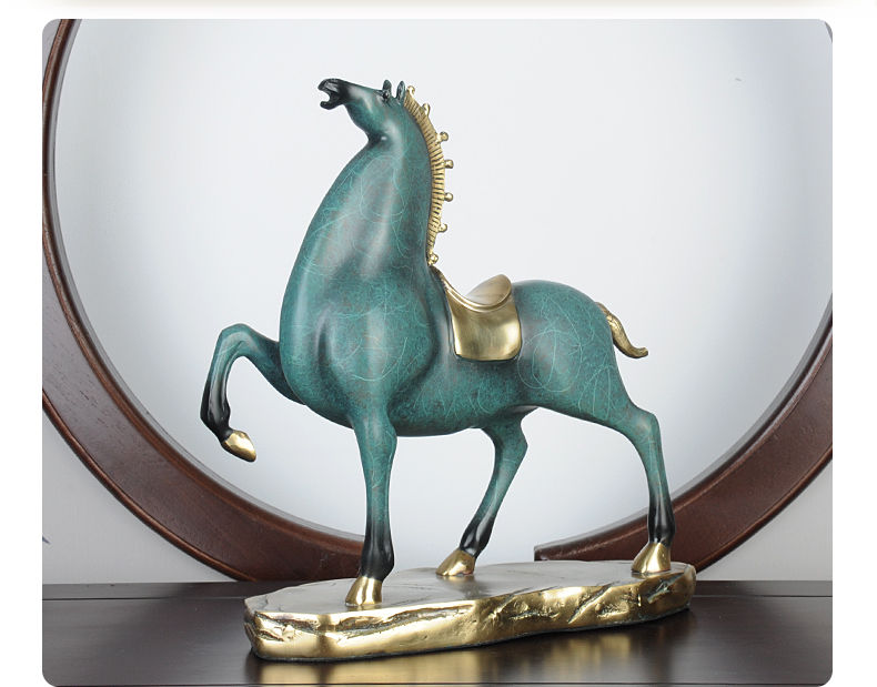 马摆件纯铜工艺品马到成功办公室装饰品创意开业礼品 将军铜马-礼盒装